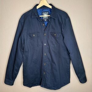 Gilded Age New York Men's Lined Fine Twill Button Front Navy Shirt Jacket XL